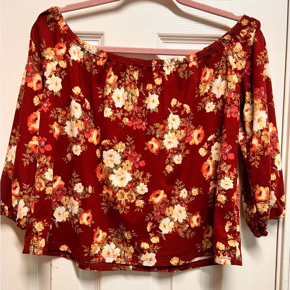 Floral woman’s off shoulder top